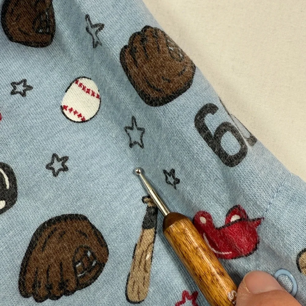 GYMBOREE Baby Boys' Blue Baseball Printed Long Sleeve Romper Playsuit Size‎ 0-3M
